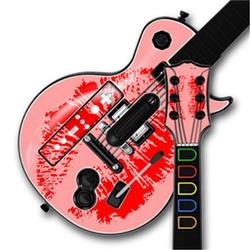 WraptorSkinz Big Kiss Red on Pink Skin by TM fits Nintendo Wii Guitar Hero III (3) Les Paul Controll