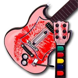 WraptorSkinz Big Kiss Red on Pink TM Skin fits All PS2 SG Guitars Controllers (GUITAR NOT INCLUDED)s