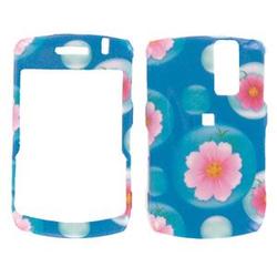 Wireless Emporium, Inc. Blackberry Curve 8330 Blue w/Pink Flowers Snap-On Protector Case Faceplate