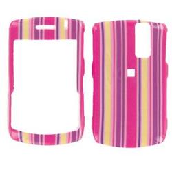 Wireless Emporium, Inc. Blackberry Curve 8330 Pink Stripes Snap-On Protector Case Faceplate