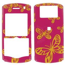 Wireless Emporium, Inc. Blackberry Pearl 8110/8120/8130 Hot Pink w/Glitter Butterflies Snap-On Protector Case Faceplate
