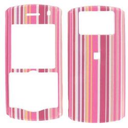 Wireless Emporium, Inc. Blackberry Pearl 8110/8120/8130 Pink Stripes Snap-On Protector Case Faceplate