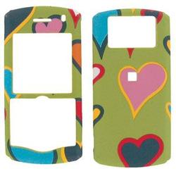 Wireless Emporium, Inc. Blackberry Pearl 8110/8120/8130 Textured Green Hearts Snap-On Protector Case