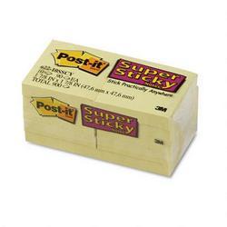 3M Canary Yellow Super Sticky Notes, 2 x 2, Ten 90 Sheet Pads/Pack