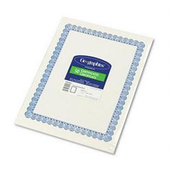 Geographics Certificates for Copier/Laser/Ink Jet, 8 1/2x11, Blue Conventional Border, 50/Pack