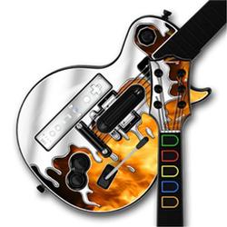 WraptorSkinz Chrome Drip on Fire Skin by TM fits Nintendo Wii Guitar Hero III (3) Les Paul Controlle
