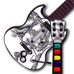 WraptorSkinz Chrome Skull on White TM Skin fits All PS2 SG Guitars Controllers (GUITAR NOT INCLUDED)