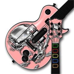 WraptorSkinz Chrome Skulls on Pink Skin by TM fits Nintendo Wii Guitar Hero III (3) Les Paul Control