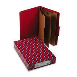 Smead Manufacturing Co. Classification Folders, 8 Section, Legal, 2/5 Cut, 3 Exp., Bright Red, 10/Box