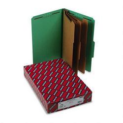 Smead Manufacturing Co. Classification Folders, 8 Section, Legal, 2/5 Cut, 3 Expansion, Green, 10/Box