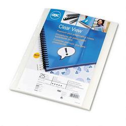 General Binding/Quartet Manufacturing. Co. Clear View™ Premium Plus Covers, 11 1/2 x 8, Frost/Rigid Style, 25 Pieces/Pack