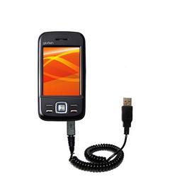 Gomadic Coiled Power Hot Sync and Charge USB Data Cable w/ Tip Exchange for the ETEN M750 - Brand