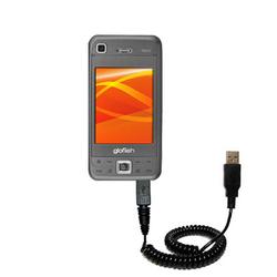 Gomadic Coiled Power Hot Sync and Charge USB Data Cable w/ Tip Exchange for the ETEN M800 - Brand