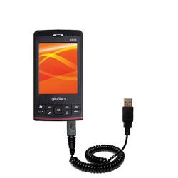 Gomadic Coiled Power Hot Sync and Charge USB Data Cable w/ Tip Exchange for the ETEN X600 - Brand