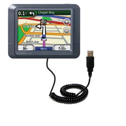 Gomadic Coiled Power Hot Sync and Charge USB Data Cable w/ Tip Exchange for the Garmin Nuvi 255 - Br