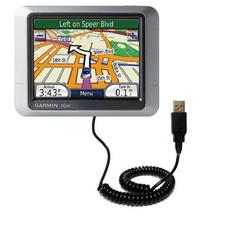 Gomadic Coiled Power Hot Sync and Charge USB Data Cable w/ Tip Exchange for the Garmin Nuvi 270 - Br