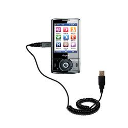 Gomadic Coiled Power Hot Sync and Charge USB Data Cable w/ Tip Exchange for the HTC Phoebus - Brand