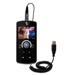 Gomadic Coiled Power Hot Sync and Charge USB Data Cable w/ Tip Exchange for the Motorola ROKR E8 - B