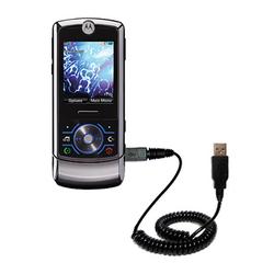 Gomadic Coiled Power Hot Sync and Charge USB Data Cable w/ Tip Exchange for the Motorola ROKR Z6C - Gomadic