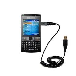 Gomadic Coiled Power Hot Sync and Charge USB Data Cable w/ Tip Exchange for the Samsung SGH-i780 - B