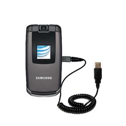 Gomadic Coiled Power Hot Sync and Charge USB Data Cable w/ Tip Exchange for the Samsung SLM SGH-A747 - Gomad