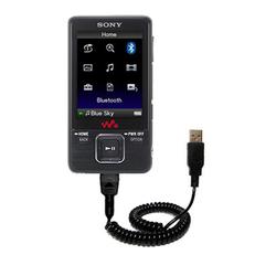 Gomadic Coiled Power Hot Sync and Charge USB Data Cable w/ Tip Exchange for the Sony Walkman NWZ-A828 - Goma