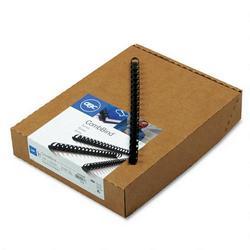 General Binding/Quartet Manufacturing. Co. CombBind™ Plastic Binding Combs, 1/2 Diameter, Black, 100 Combs/Box