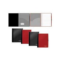 Mead Products Concealed Wire Notebooks, College Ruled, Black, 9 1/2 x 6