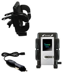 Gomadic Cowon iAudio U5 Auto Vent Holder with Car Charger - Uses TipExchange