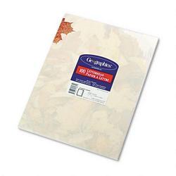 Geographics Crushed Leaves Design Business Suite Letterhead, 8 1/2x11, 24 lb., 100 Sheets/Pack
