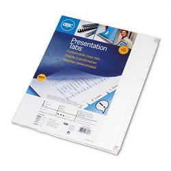 General Binding/Quartet Manufacturing. Co. Customizable Index Tabs for Binding Systems, White, One 8 Tab Set/Pack