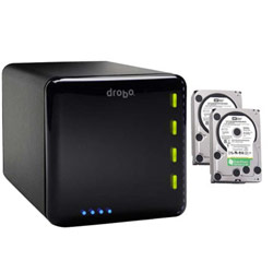 DATA ROBOTICS Data Robotics - Drobo 4-Bay USB 2.0 & FireWire 800 Storage Array Enclosure w/ 2 1TB Western Digital Green Power Drives