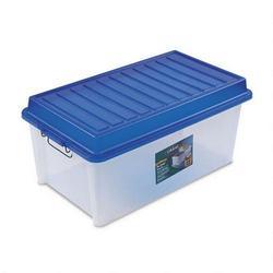 RubberMaid Deluxe File Chest™ Portable File, Clear Base/Indigo Blue Lid