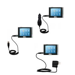 Gomadic Deluxe Kit for the Cowon cowon d2 includes a USB cable with Car and Wall Charger - Brand w/