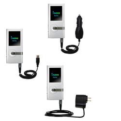 Gomadic Deluxe Kit for the Cowon iAudio U5 includes a USB cable with Car and Wall Charger - Brand w/