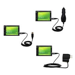 Gomadic Deluxe Kit for the HTC Advantage includes a USB cable with Car and Wall Charger - Brand w/ T