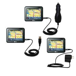Gomadic Deluxe Kit for the LG LN835 includes a USB cable with Car and Wall Charger - Brand w/ TipExc