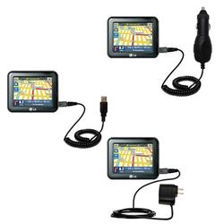 Gomadic Deluxe Kit for the LG LN845 includes a USB cable with Car and Wall Charger - Brand w/ TipExc