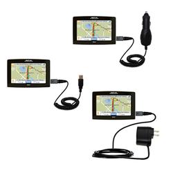 Gomadic Deluxe Kit for the Magellan Maestro 4210 includes a USB cable with Car and Wall Charger - Br