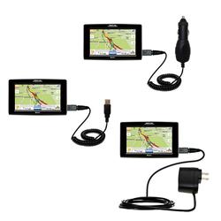 Gomadic Deluxe Kit for the Magellan Maestro 5310 includes a USB cable with Car and Wall Charger - Br