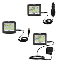 Gomadic Deluxe Kit for the Magellan Roadmate 1200 includes a USB cable with Car and Wall Charger - B