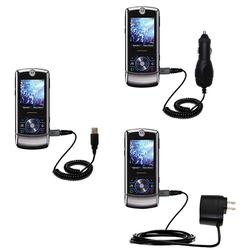 Gomadic Deluxe Kit for the Motorola ROKR Z6C includes a USB cable with Car and Wall Charger - Brand