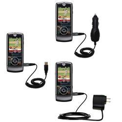 Gomadic Deluxe Kit for the Motorola ROKR Z6TV includes a USB cable with Car and Wall Charger - Brand