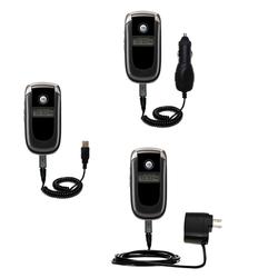 Gomadic Deluxe Kit for the Motorola V197 includes a USB cable with Car and Wall Charger - Brand w/ T