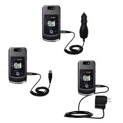 Gomadic Deluxe Kit for the Motorola W755 includes a USB cable with Car and Wall Charger - Brand w/ T
