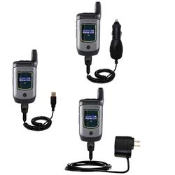 Gomadic Deluxe Kit for the Motorola i570 includes a USB cable with Car and Wall Charger - Brand w/ T