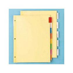 Universal Office Products Economical Insertable Tab Indexes, Buff, 5 Clear Tabs, 24 Sets/Box
