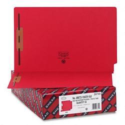 Smead Manufacturing Co. End Tab Folders, 3/4 Expansion, 2 Fasteners, Legal, Red, 50/Box
