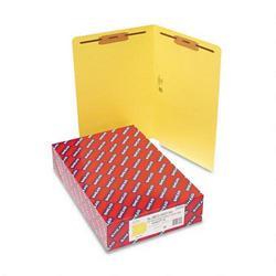 Smead Manufacturing Co. End Tab Folders, 3/4 Expansion, 2 Fasteners, Legal, Yellow, 50/Box