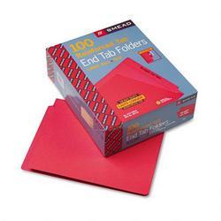 Smead Manufacturing Co. End Tab Folders, Double Ply Straight Cut Tab, Letter Size, Red, 100/Box (SMD25710)